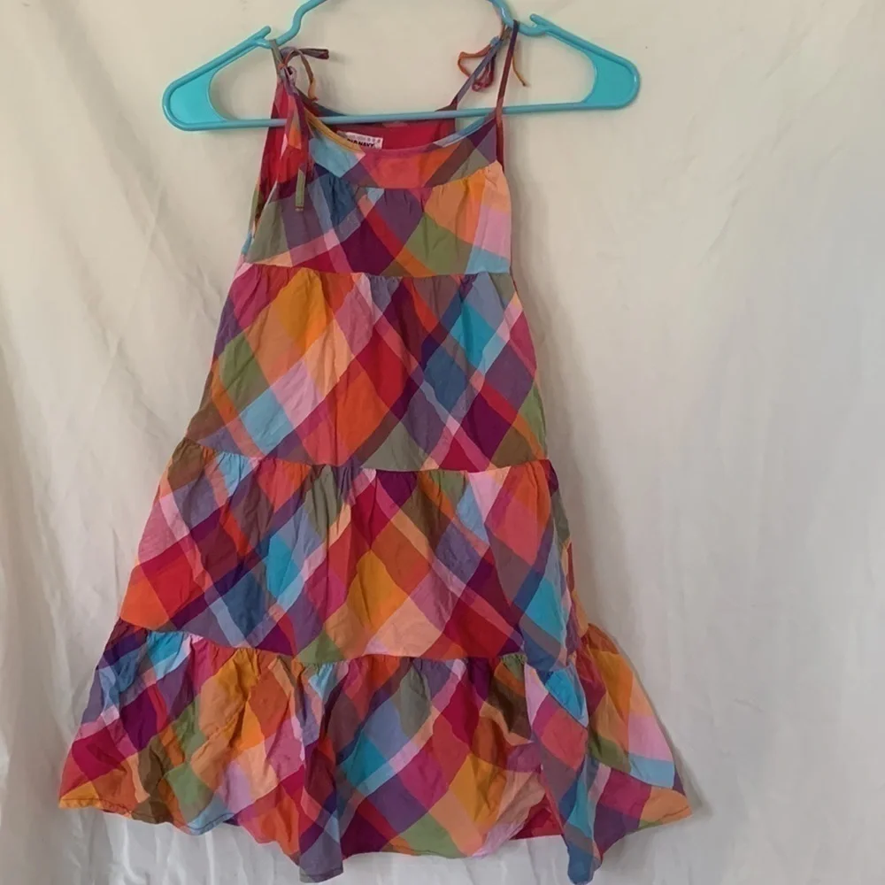 Old Navy Girls Multicolored Plaid Summer Dress
